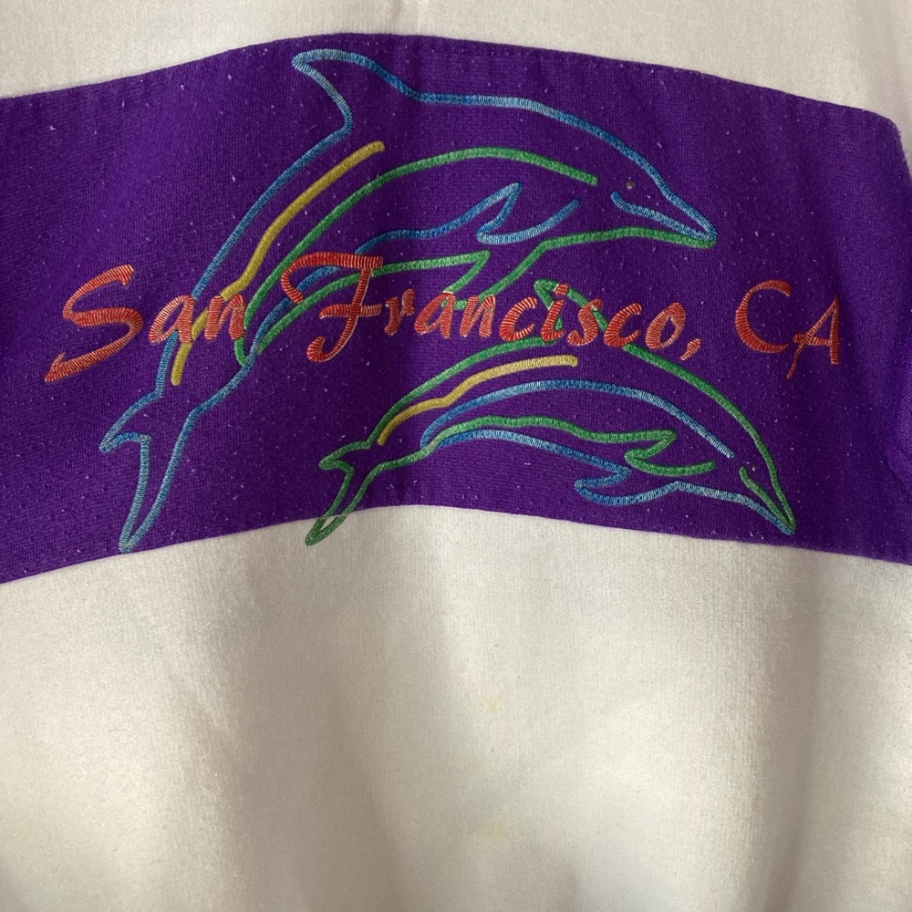 White and Purple San Francisco Graphic Sweatshirt